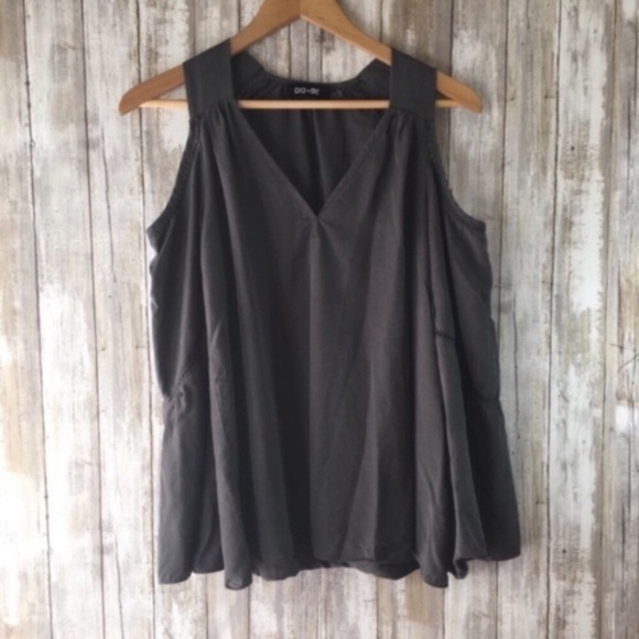 DO+BE Tops - Do+Be Grey Open Shoulder Blouse
